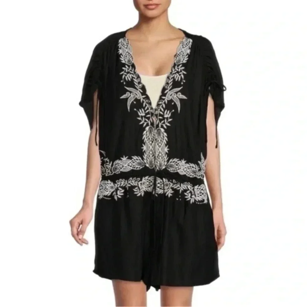 FREE PEOPLE Weila Embroidered Romper B1243